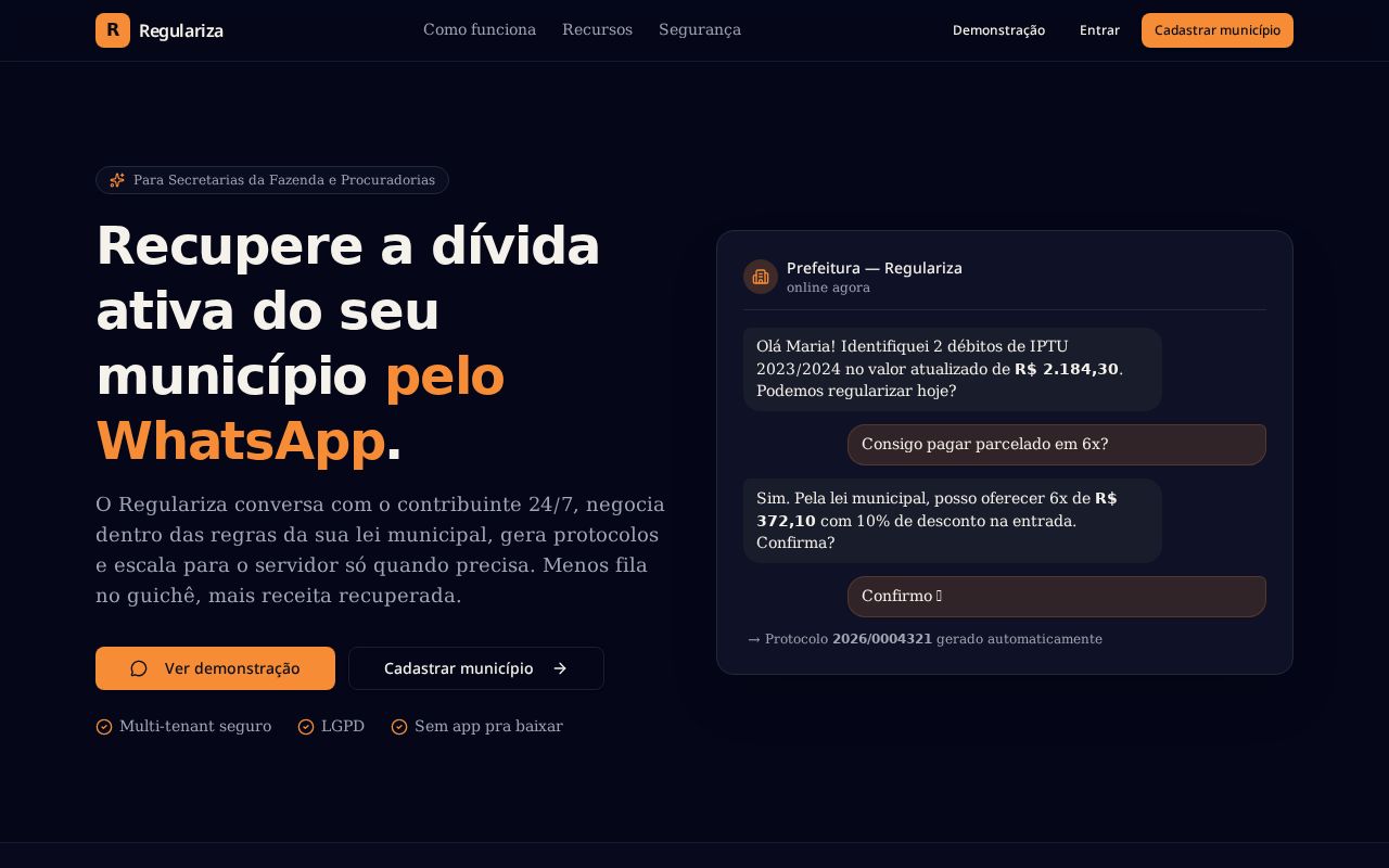 Preview do sistema Dívida Ativa