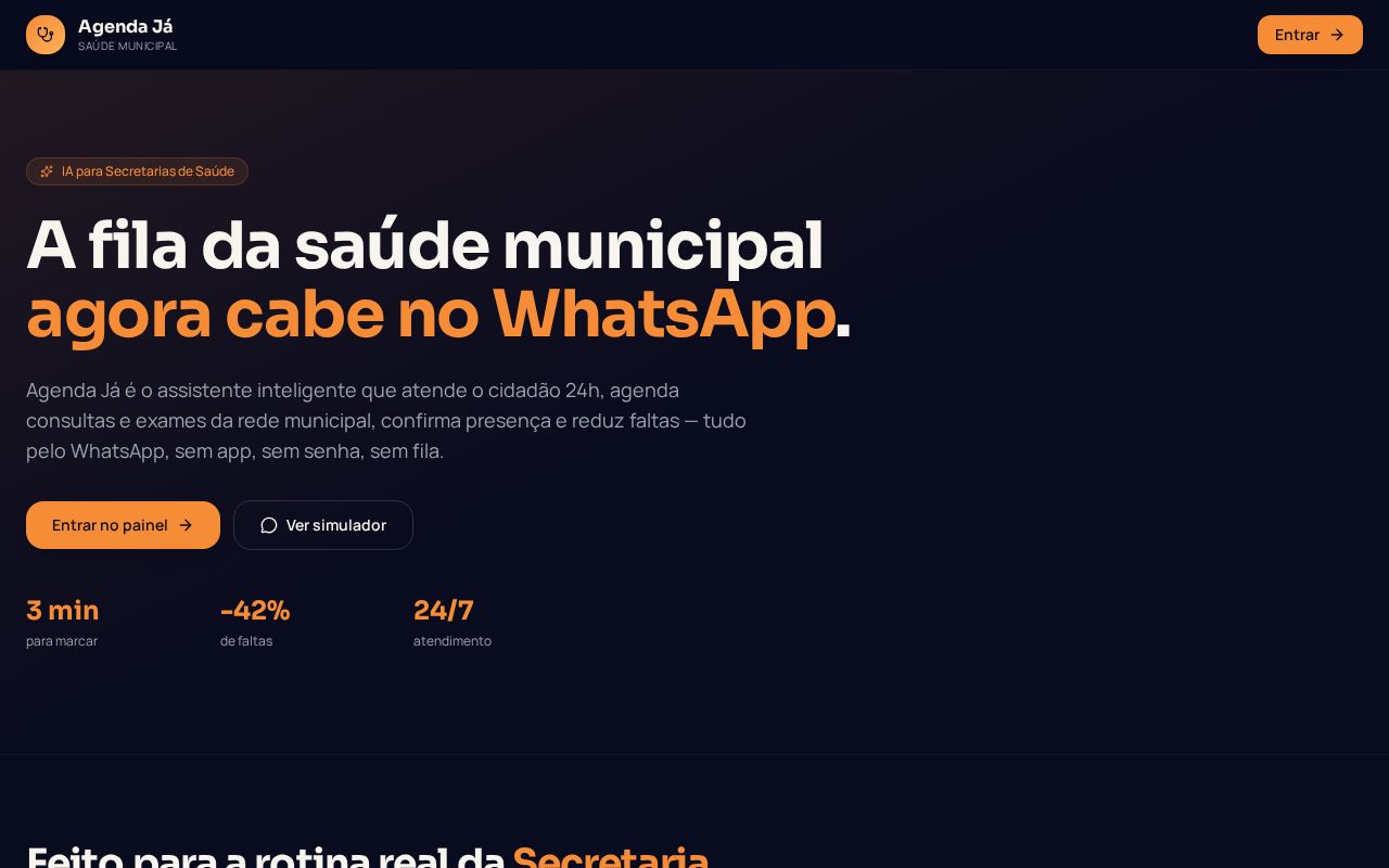 Preview do sistema Agendamento SUS
